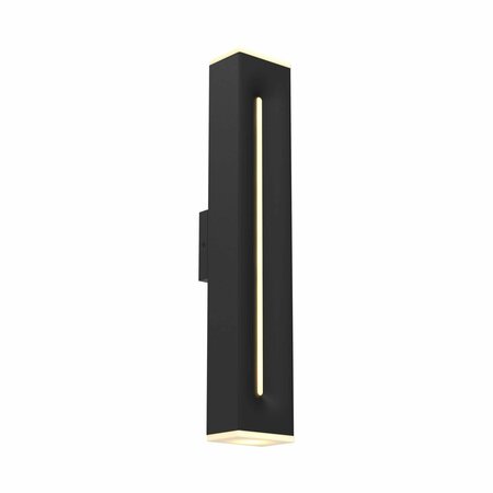 DALS Profile 24 Inch Rectangular CCT Dual Light Wall Sconce, Black LWJ24-CC-BK